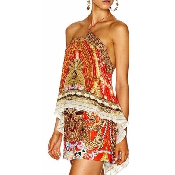 RARE! Camilla Cameos Dance Mini Skirt Beaded Embellished Size 1 Small b132 - Picture 8 of 16